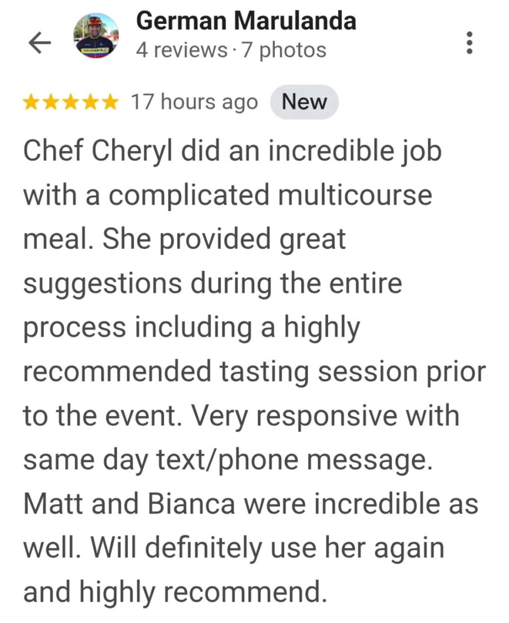 Instagram post from chef.cheryl. This post is in position 15.